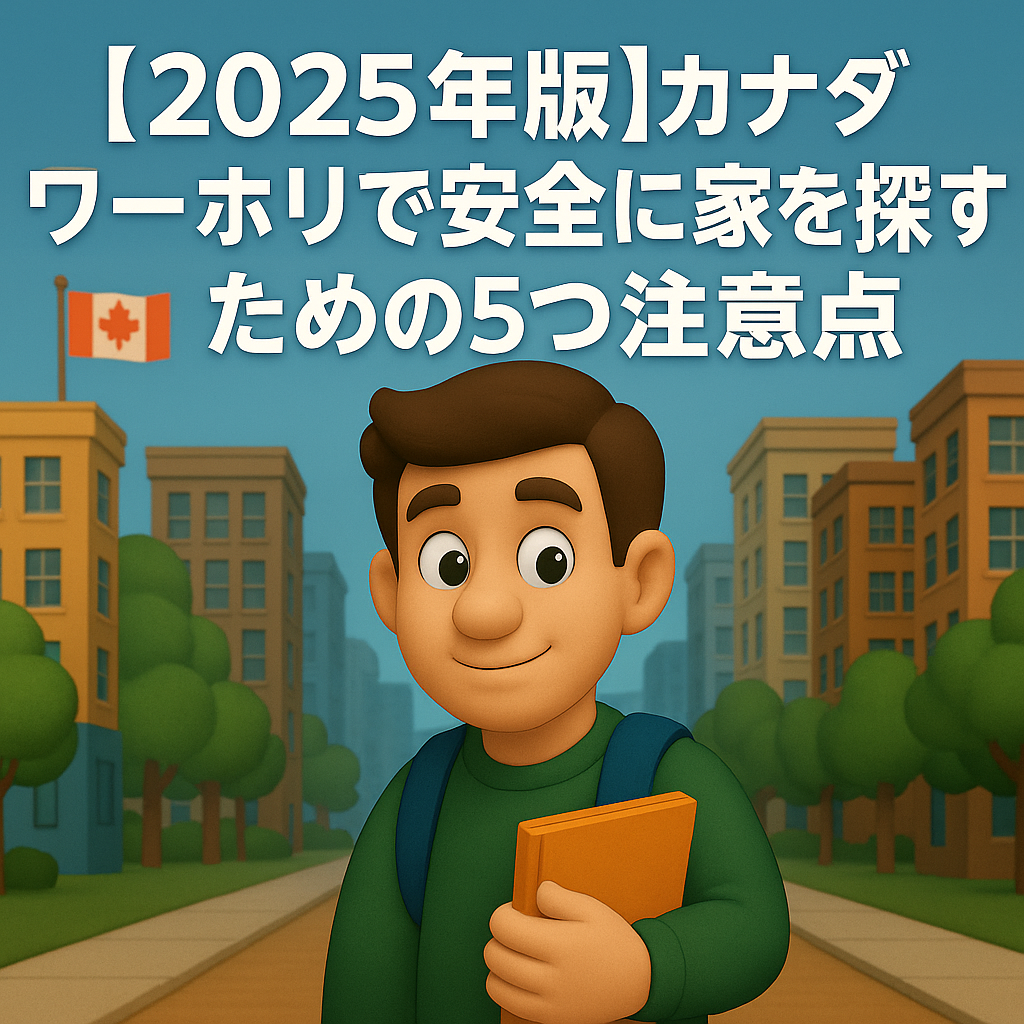 カナダワーホリで家探しする人向けの注意点をまとめたブログ記事のアイキャッチ画像
